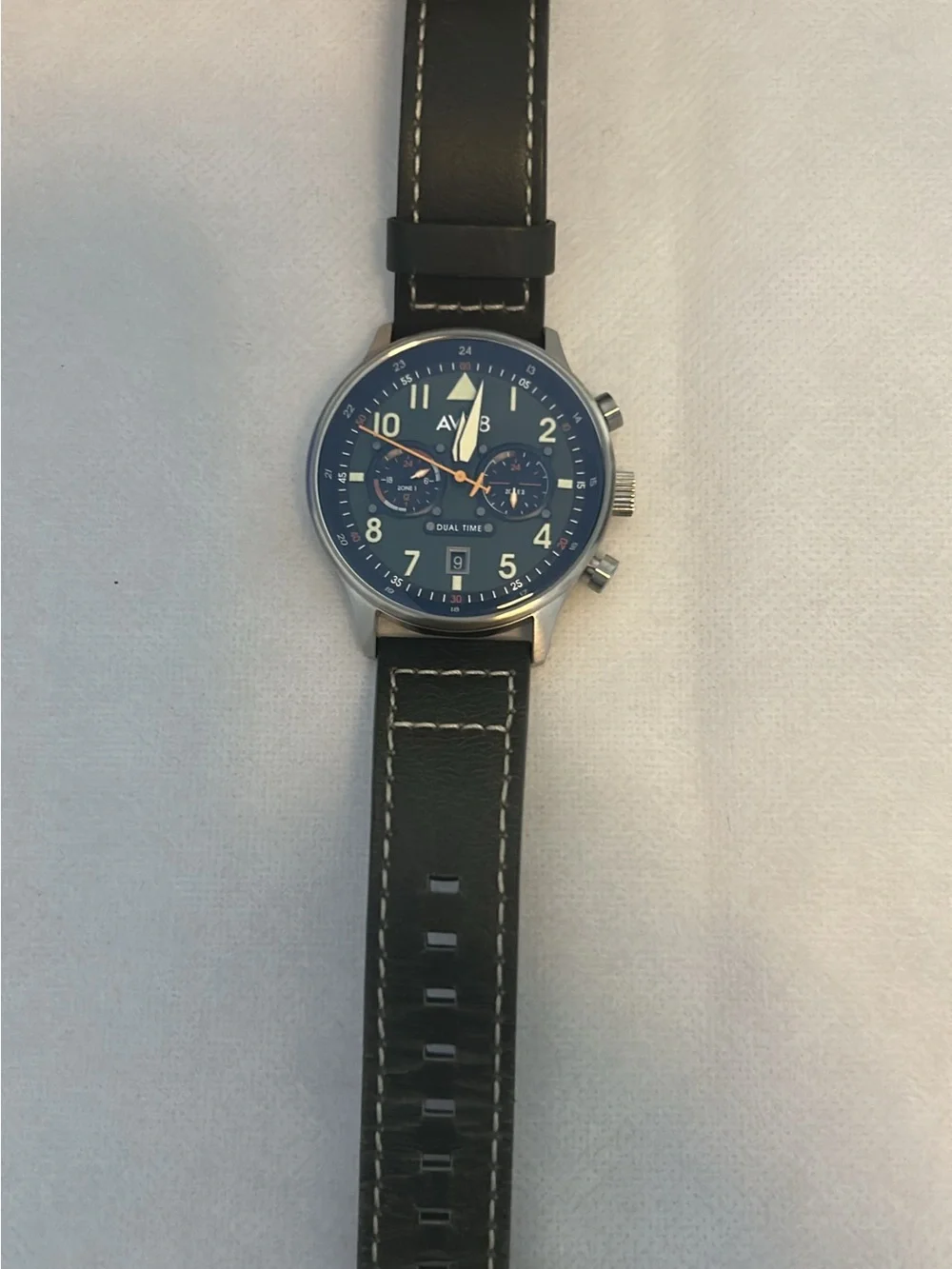 AVI-8 Dual Time Pilot Watch in Green and Black